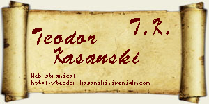 Teodor Kašanski vizit kartica
